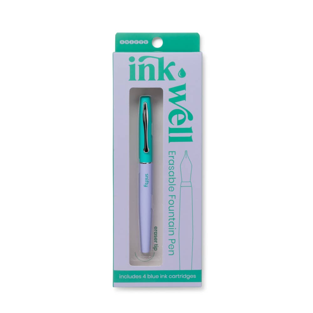 INK WELL ERASABLE FOUNTAIN PEN PERIWINKLE/KELLY GREEN – Pretty